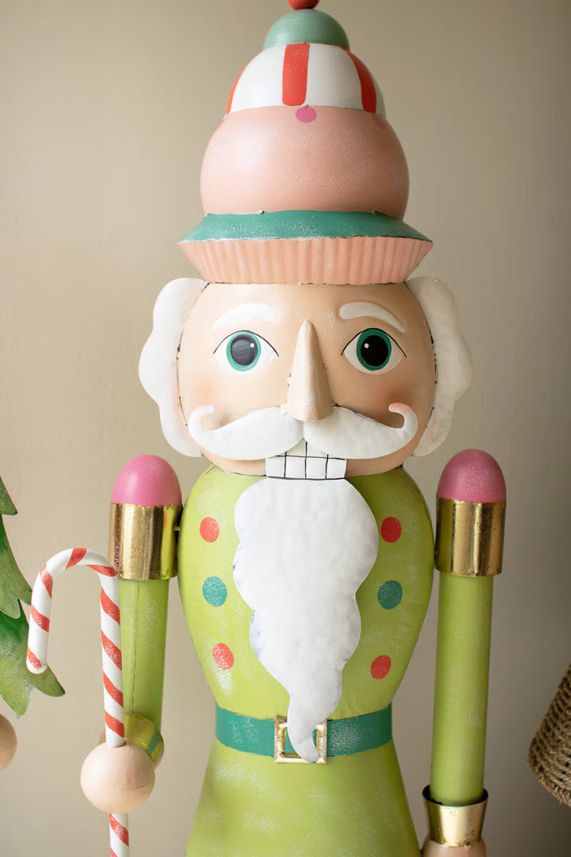 Set of 2 Life-Size Painted Metal Nutcrackers