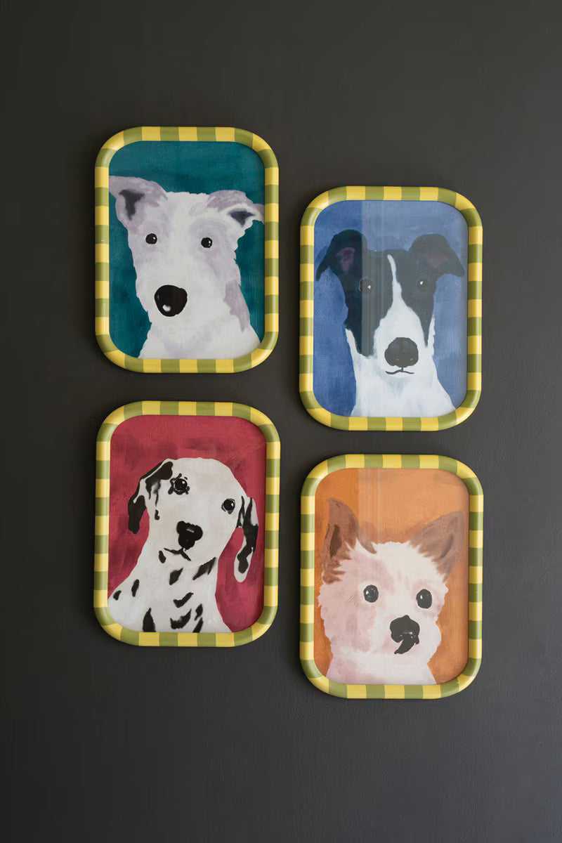 Set of 4 Framed Dog Prints under Glass