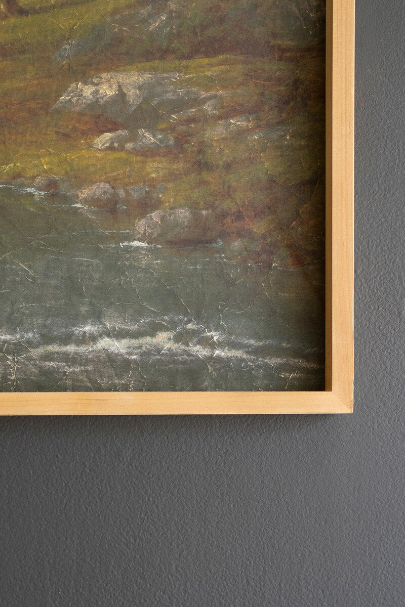 Framed Landscape on Printed Paper