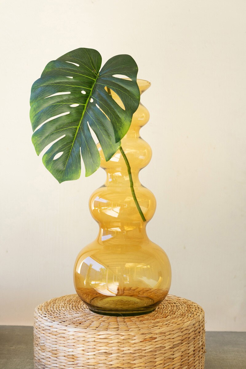 Amber Large Glass Bubble Vase