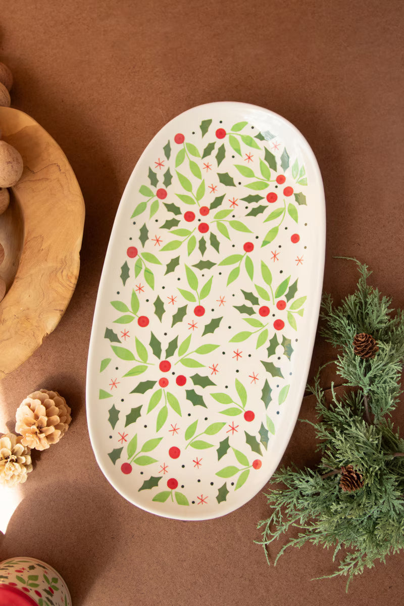 Oval Ceramic Christmas Platter