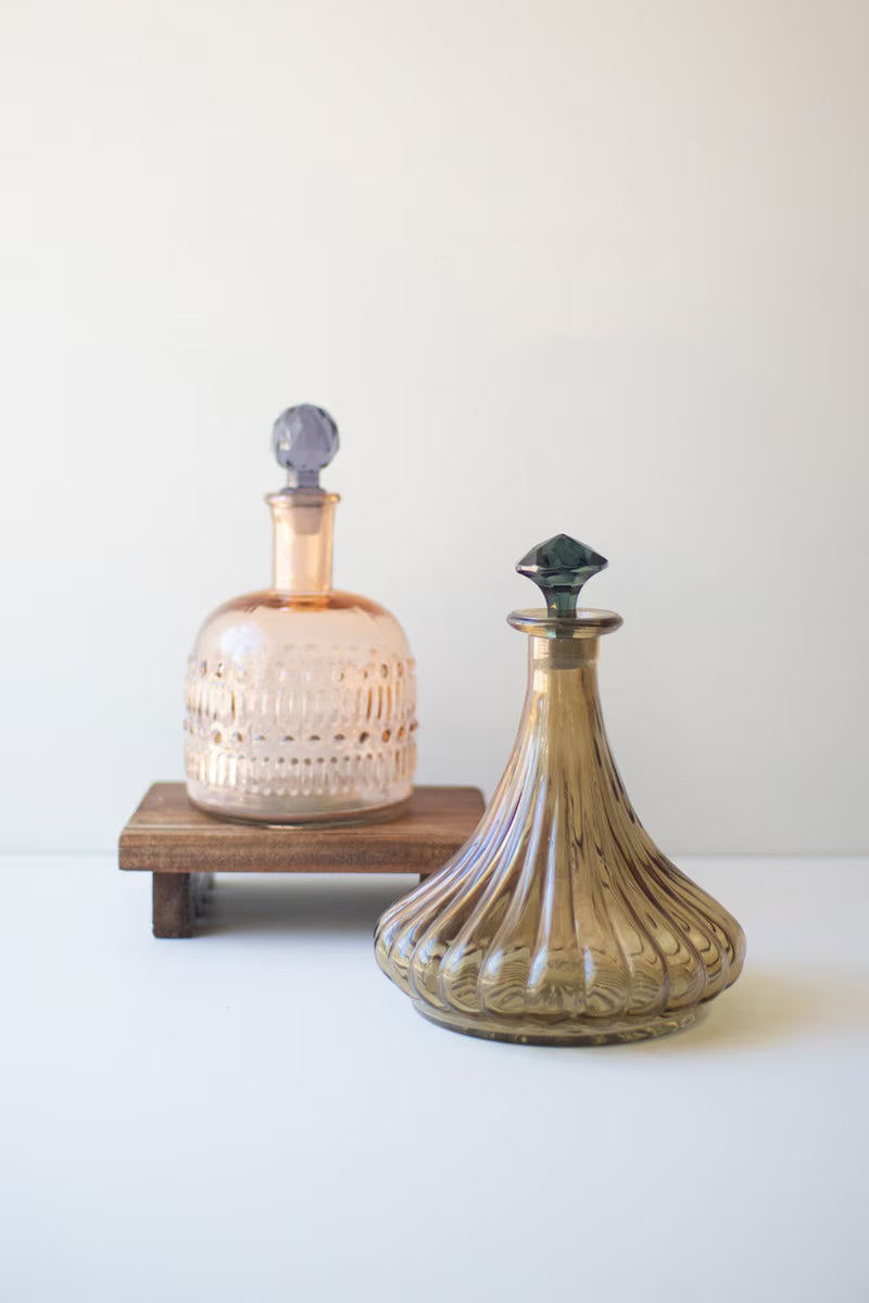Set of 2 Glass Decanters