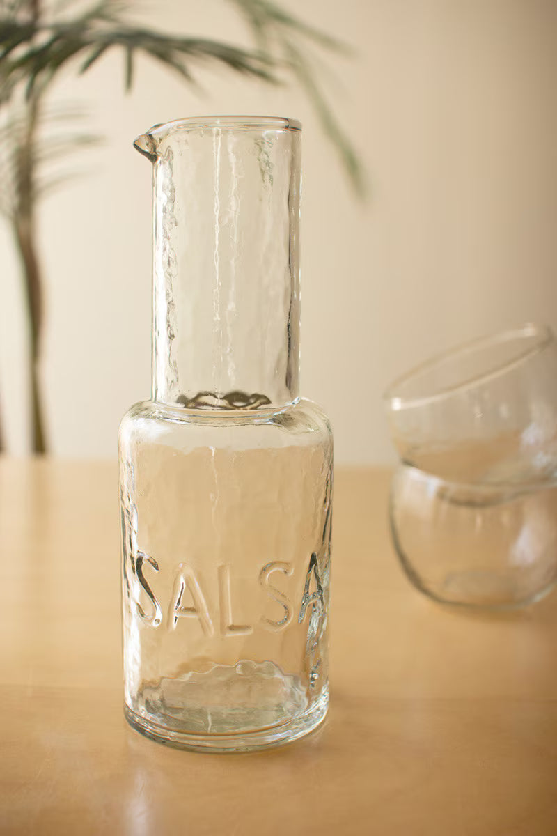 Glass Salsa Pitcher with Four Bowls
