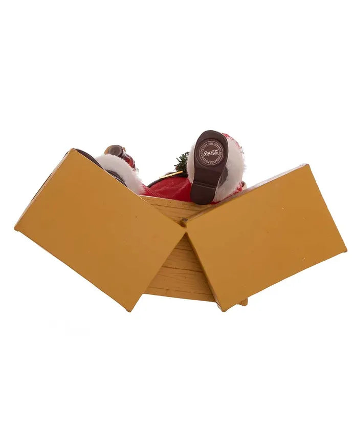 9" Fabriche Coca-Cola Santa Sitting On Crates