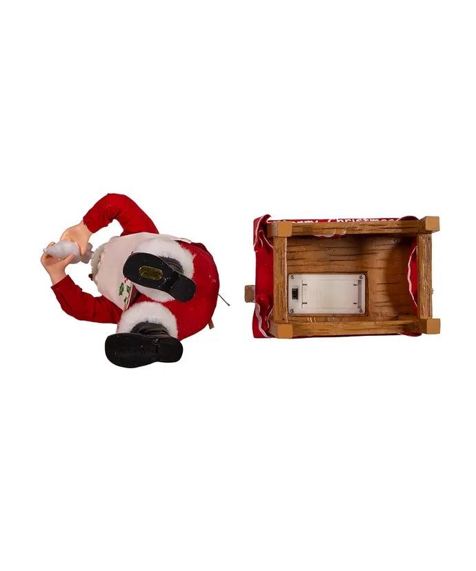 10.5" Battery-Operated Santa With Gingerbread Houses- 2-Piece Set