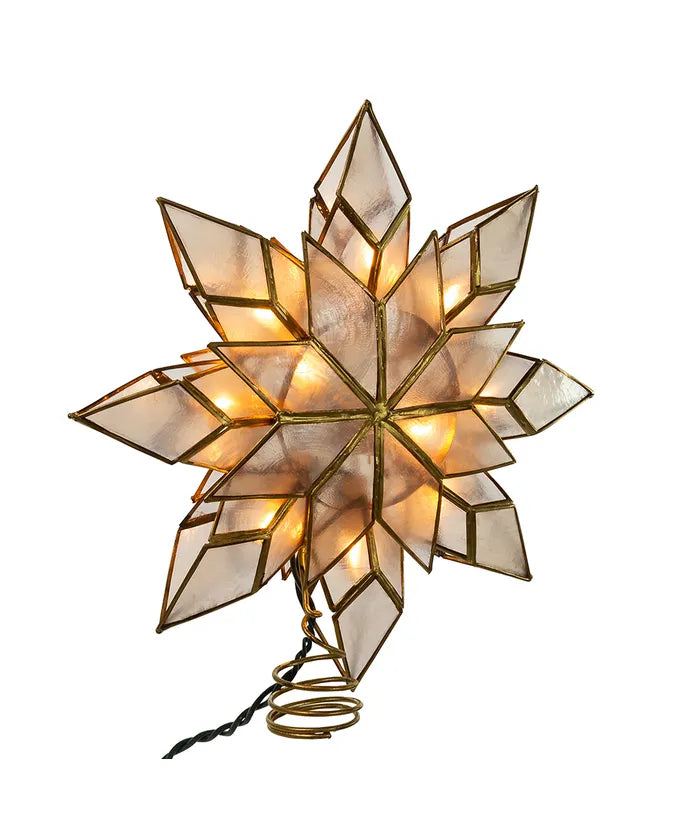 9.25" UL 10-Light Capiz Clear Star Treetop