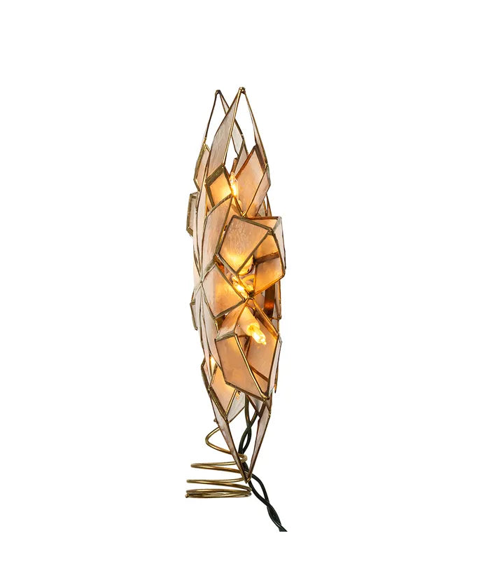 9.25" UL 10-Light Capiz Clear Star Treetop