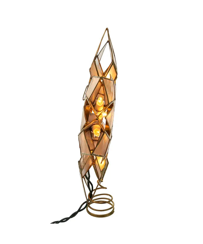 9.25" UL 10-Light Capiz Clear Star Treetop