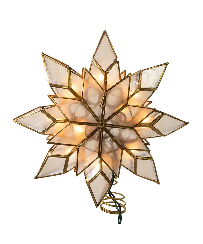 9.25" UL 10-Light Capiz Clear Star Treetop