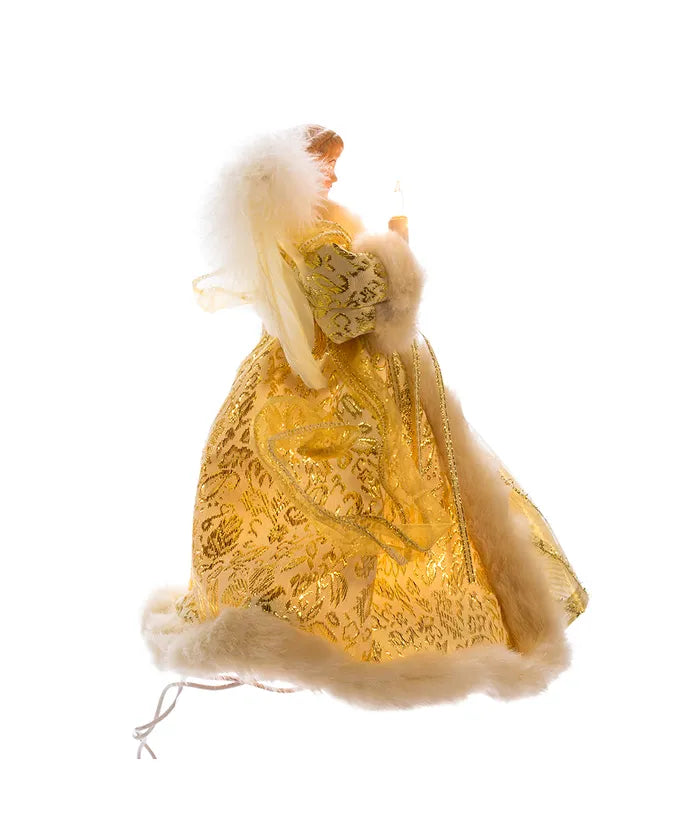 10" UL 10-Light Ivory And Gold Angel Treetop