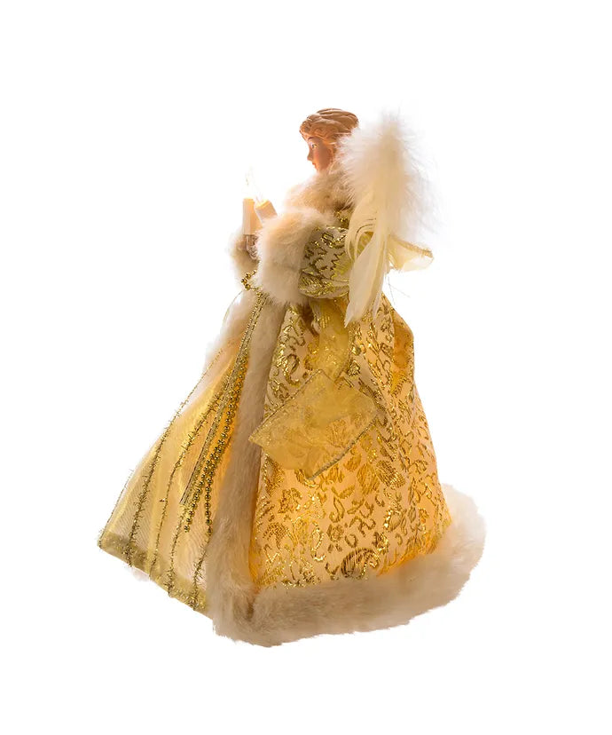10" UL 10-Light Ivory And Gold Angel Treetop