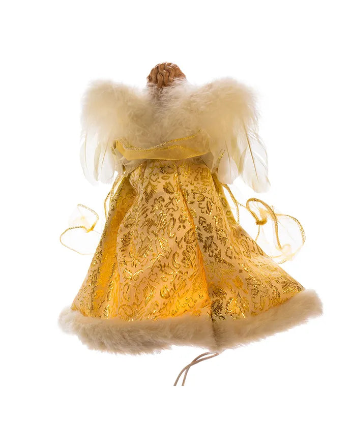 10" UL 10-Light Ivory And Gold Angel Treetop