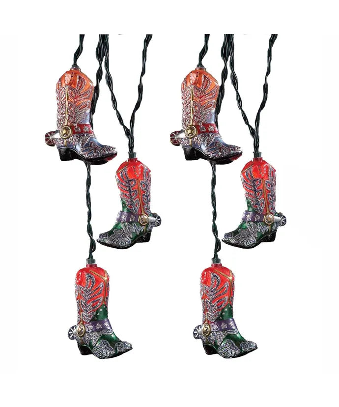 9' UL 10L Cowboy Boots With Glitter Light Set