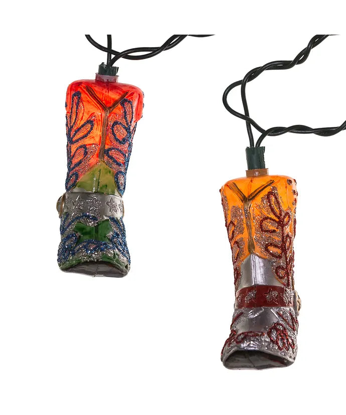 9' UL 10L Cowboy Boots With Glitter Light Set
