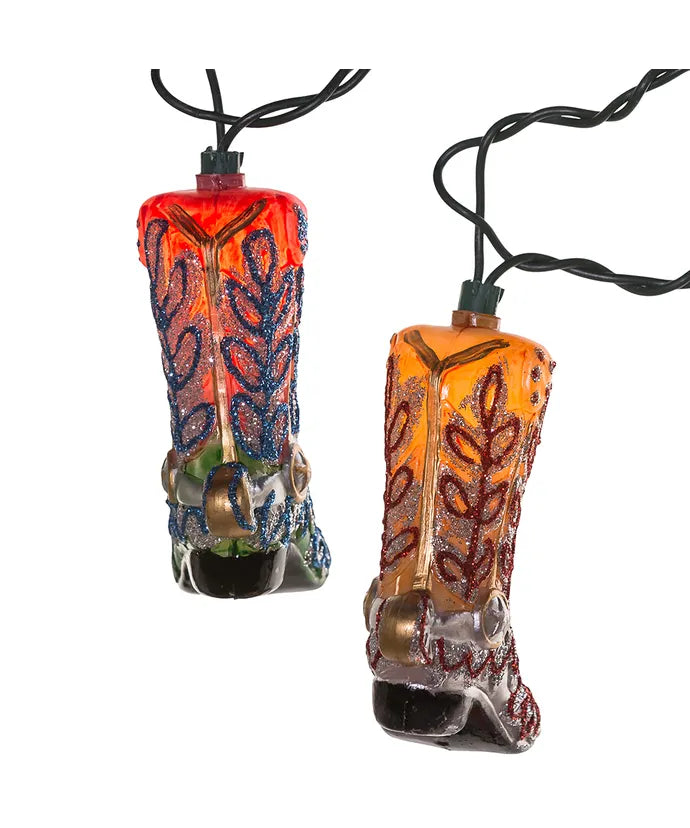 9' UL 10L Cowboy Boots With Glitter Light Set