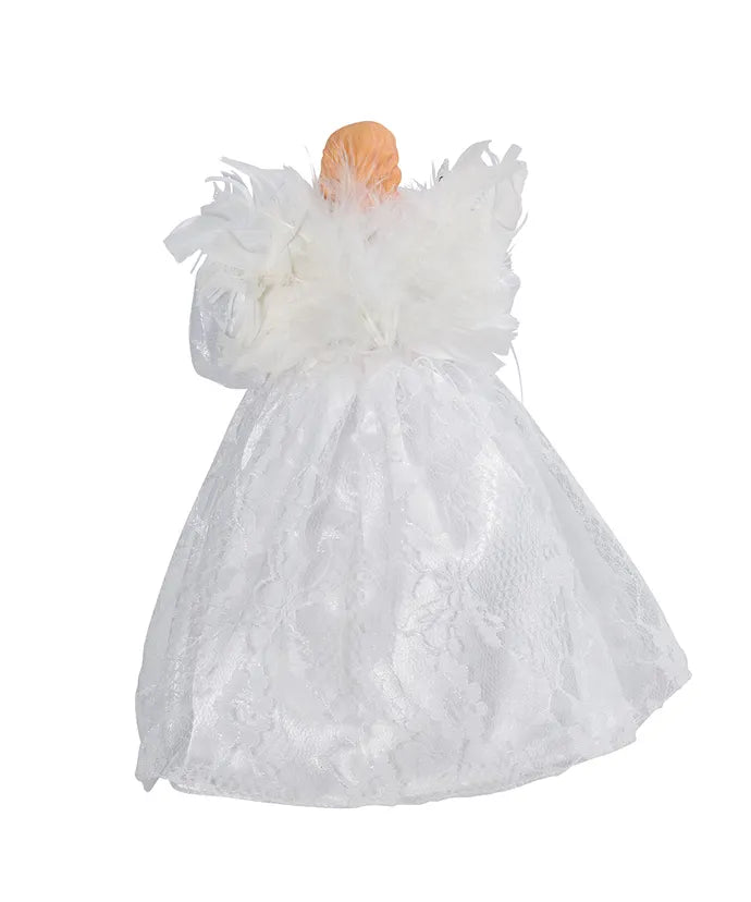 9" UL 10-Light White Dress Angel Treetop