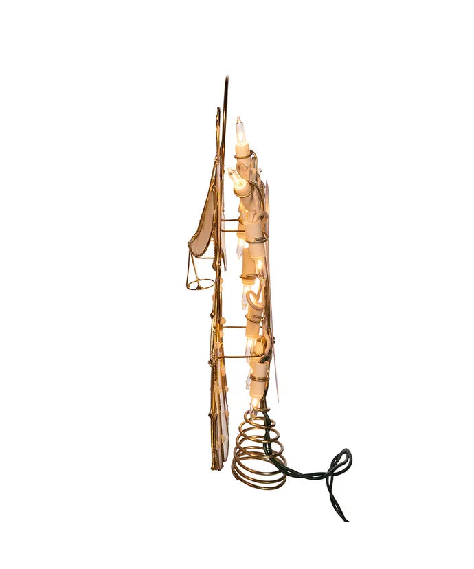9.75" UL 10-Light Capiz Angel With Vines And Pearls Treetop