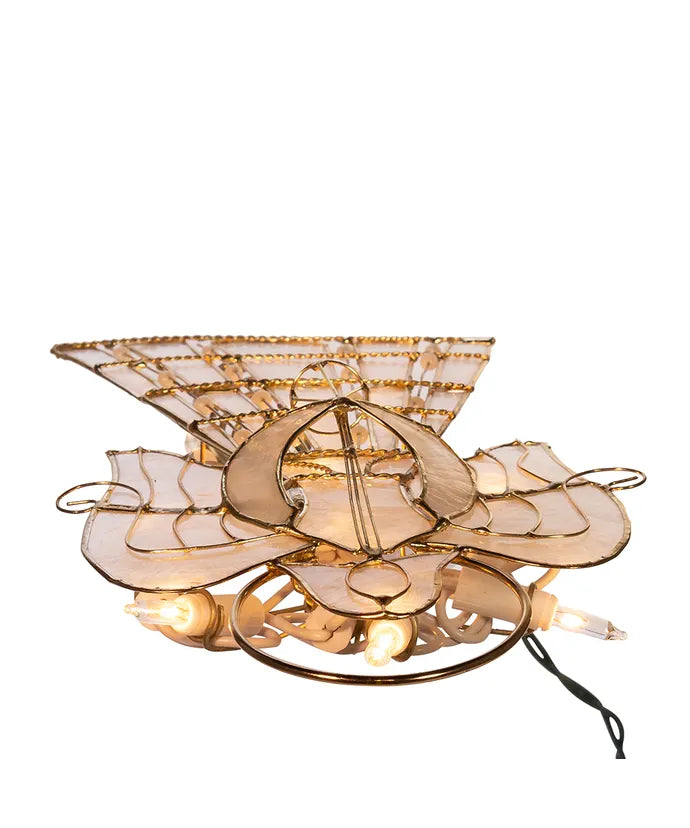 9.75" UL 10-Light Capiz Angel With Vines And Pearls Treetop