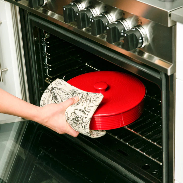 Red Stoneware Tortilla Warmer 10in
