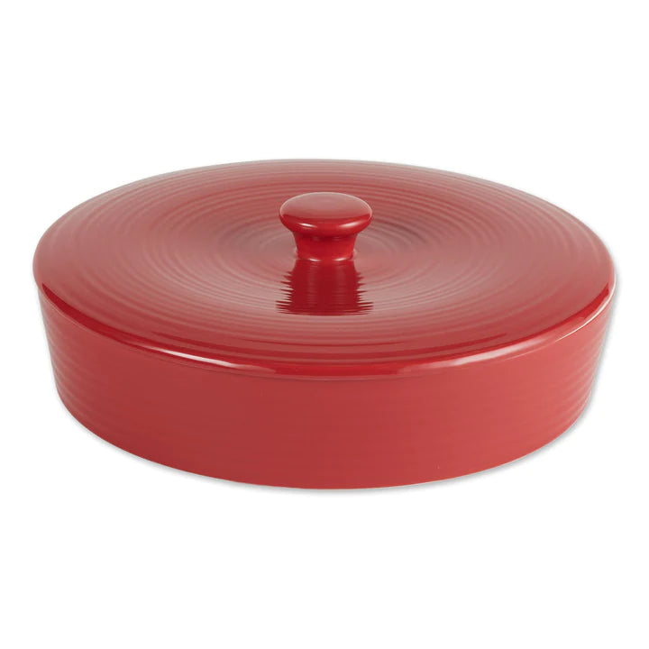 Red Stoneware Tortilla Warmer 10in