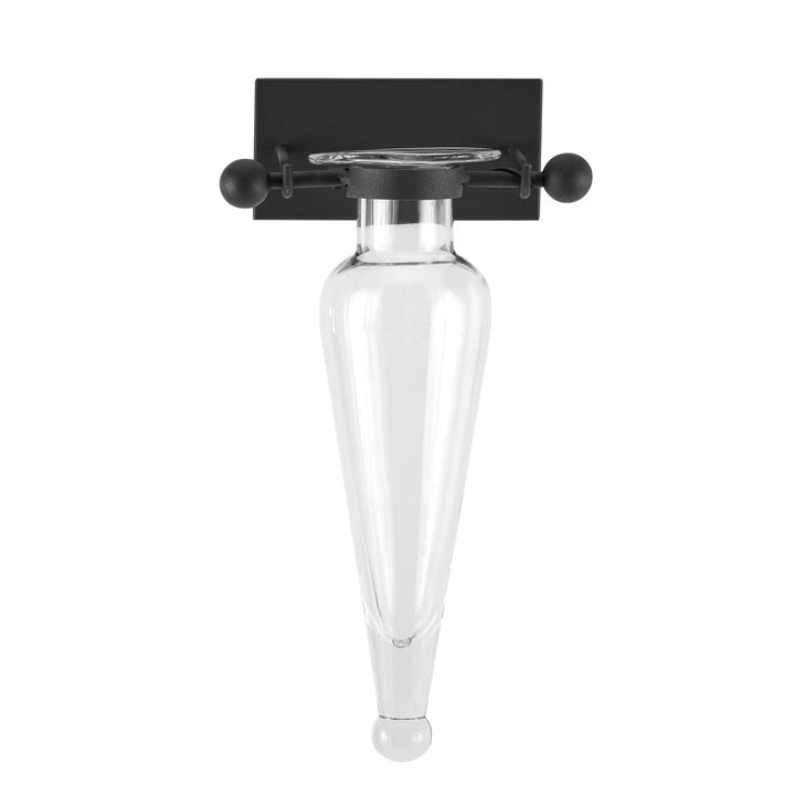 Amphora Glass Vase on Iron Sconce with Finials