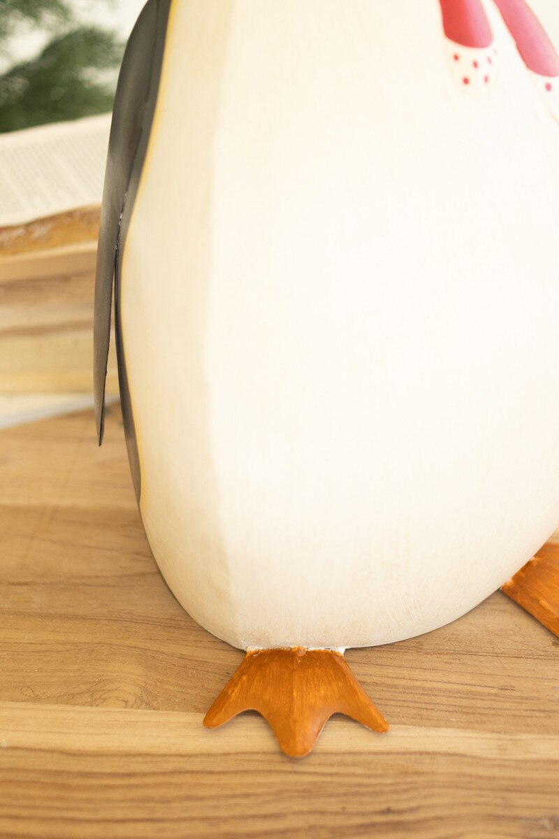 Large Painted Metal Penguin