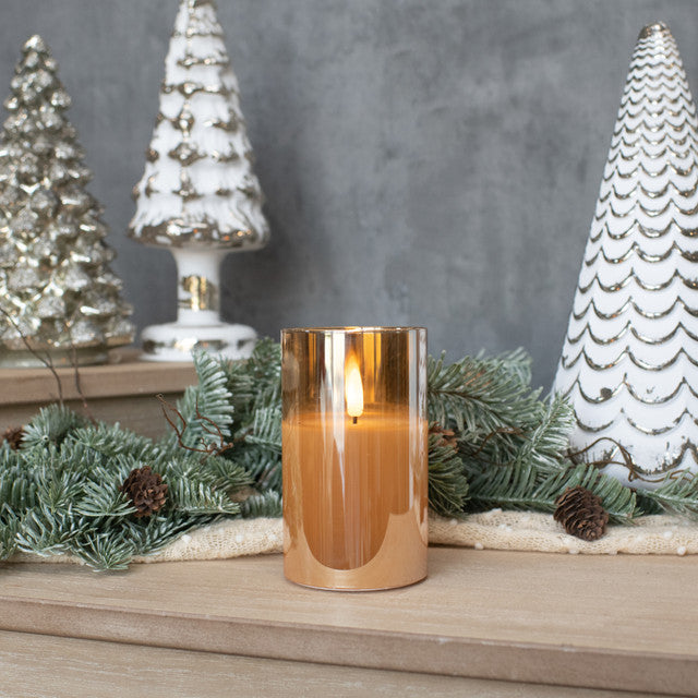 5" Champagne Glass 3d Flame Candle