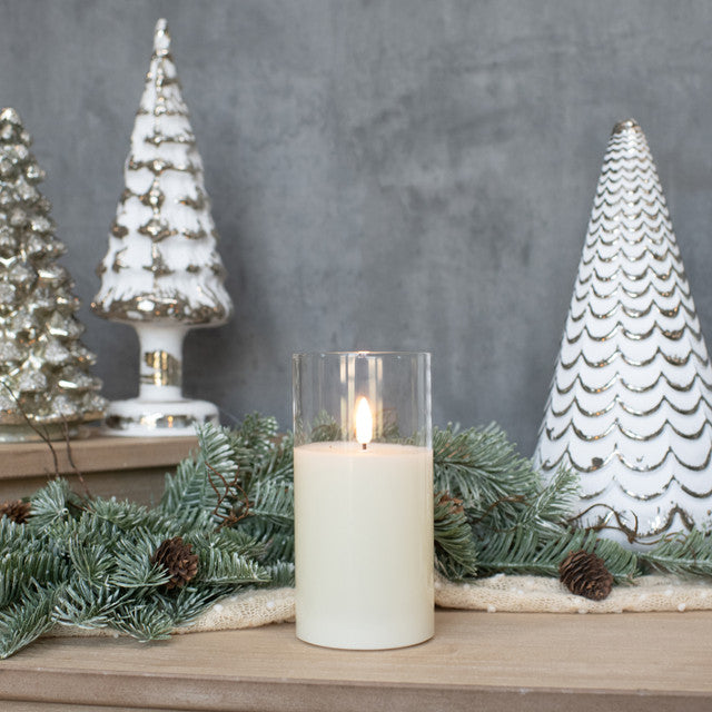6" Glass 3d Flame Candle