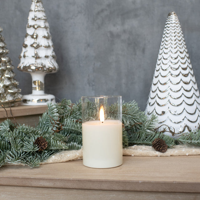 5" Glass 3d Flame Candle