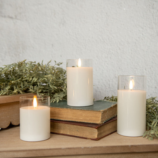 5" Glass 3d Flame Candle