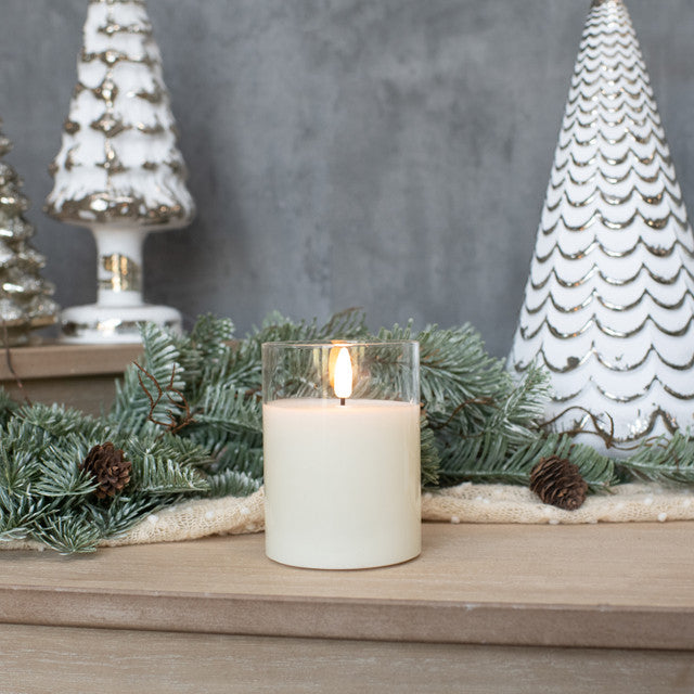 4" Glass 3d Flame Candle