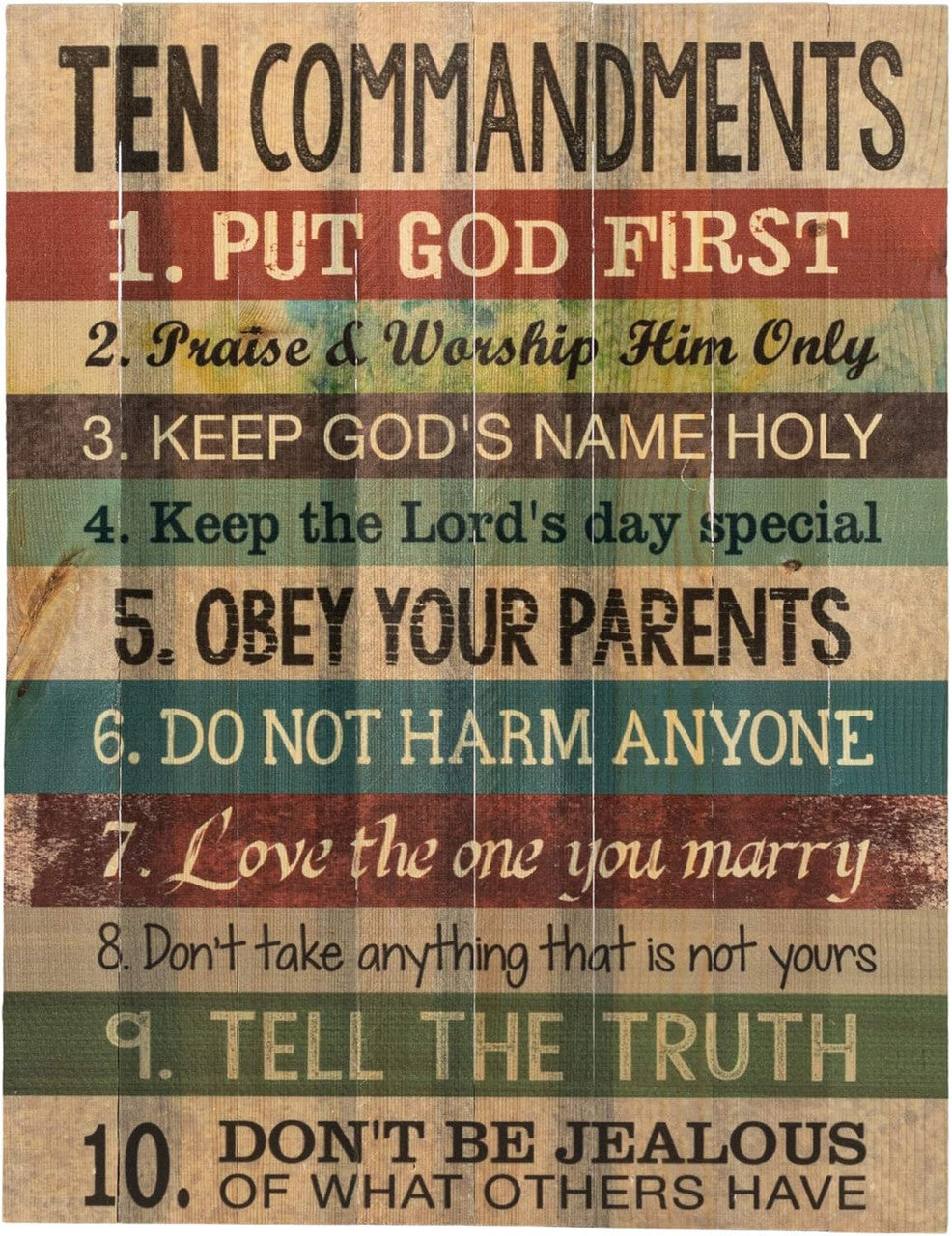 Pallet Sign - Ten Commandments