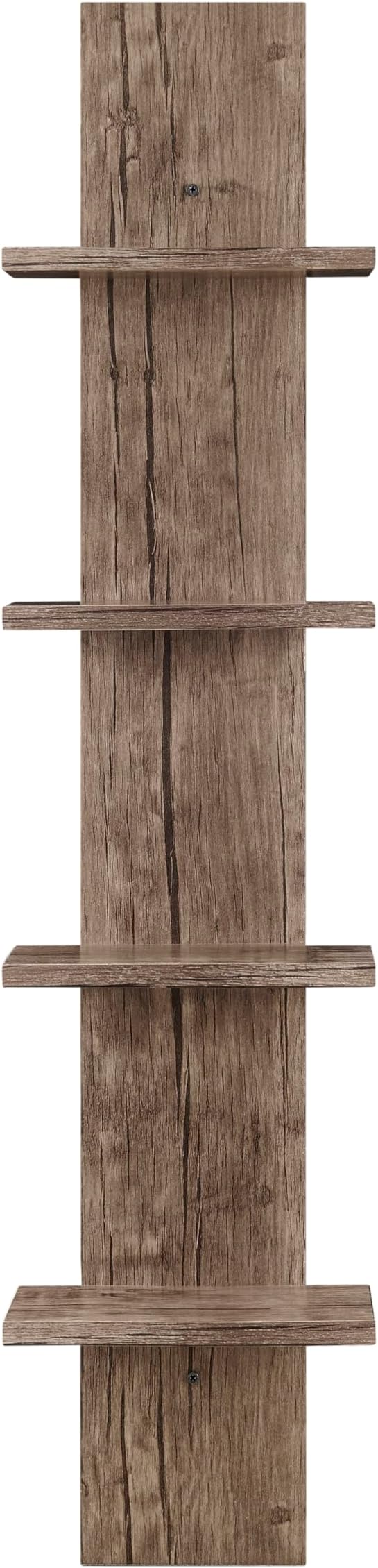 Arica Utility Column 4-Tier Spine Wall Shelves - Hickory