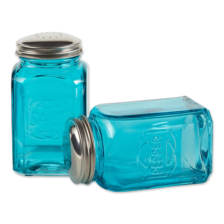 Turquoise Retro Glass Salt & Pepper Shaker