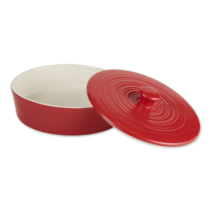 8In Red Tortilla Warmer Stoneware