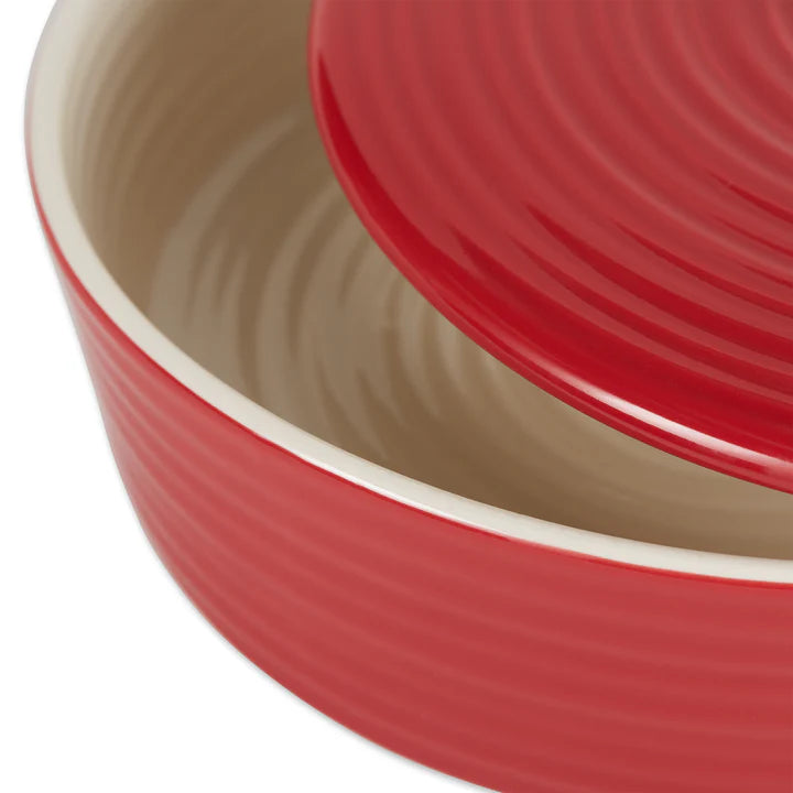 8In Red Tortilla Warmer Stoneware