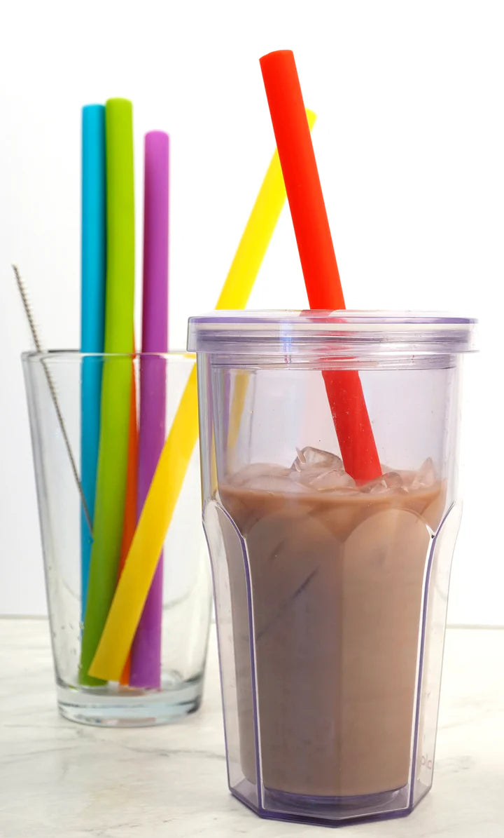 10 In Silicone Smoothie Straw Set Of 6