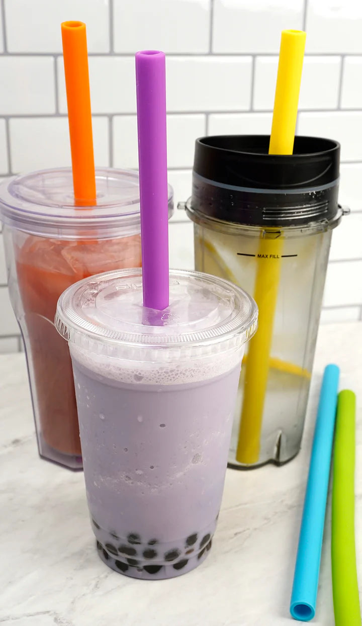 10 In Silicone Smoothie Straw Set Of 6