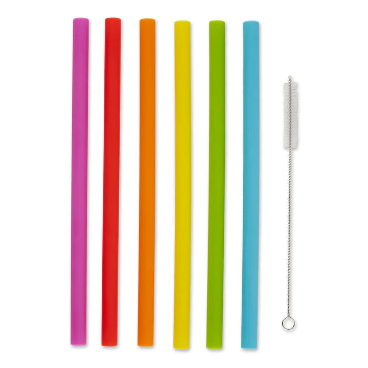 10 In Silicone Smoothie Straw Set Of 6