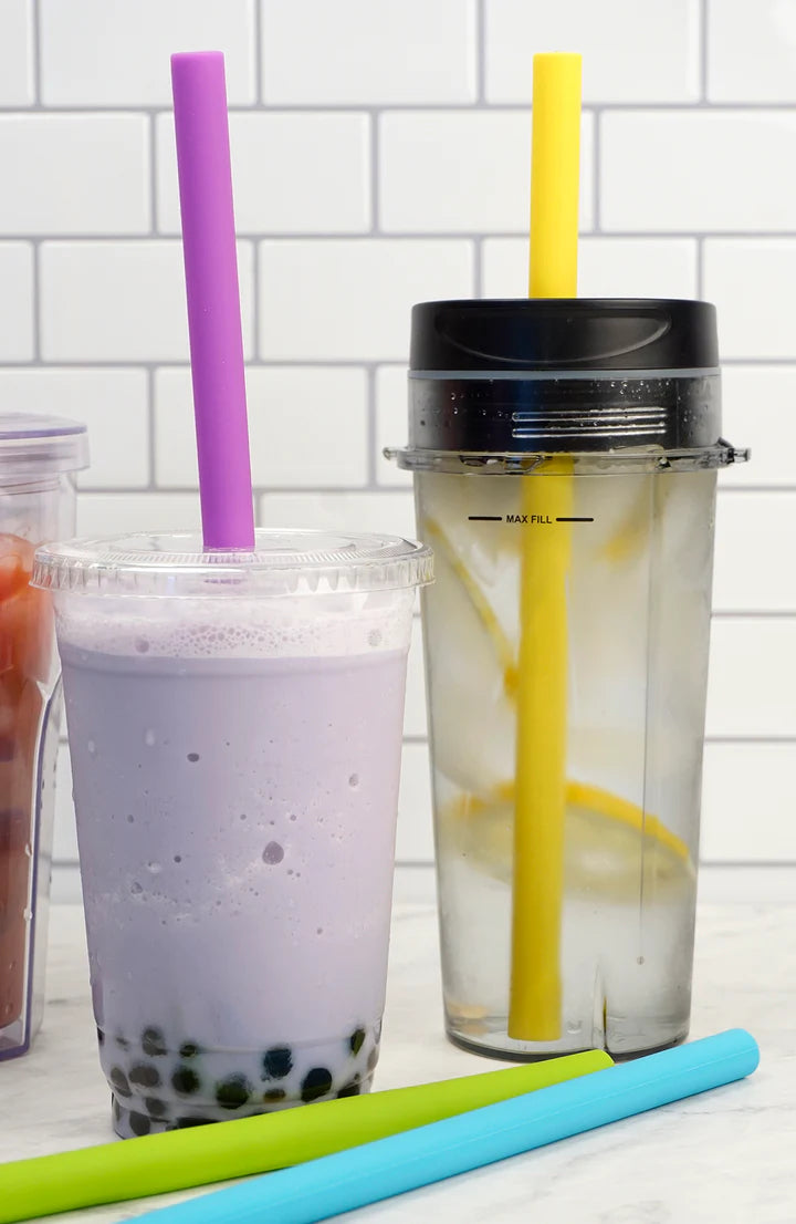 10 In Silicone Smoothie Straw Set Of 6