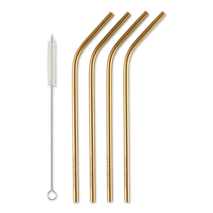8.5 in Gold Straw Set Of 4