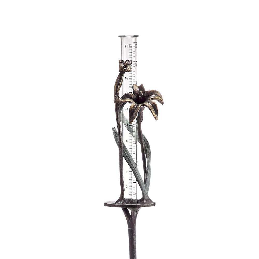 Flower And Bee Rain Watcher Garden Stake