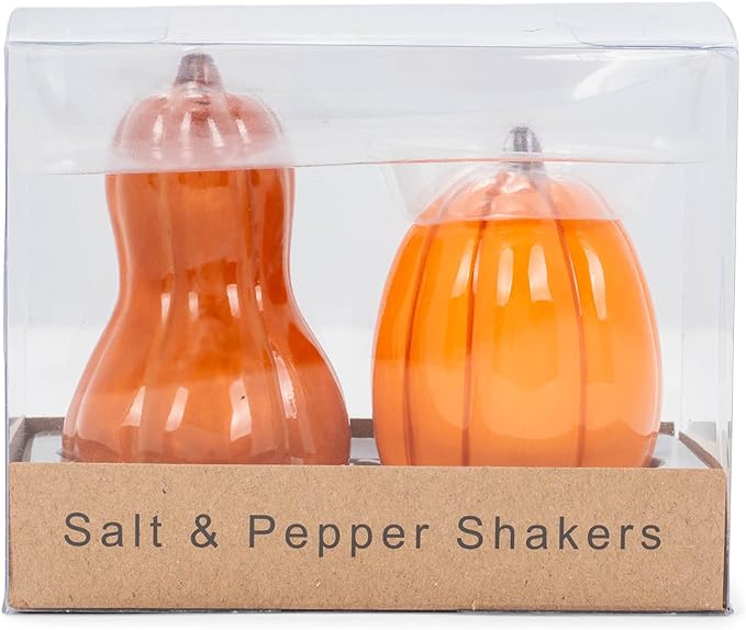 Orange Pumpkin Gourd Ceramic Salt & Pepper Shaker Set