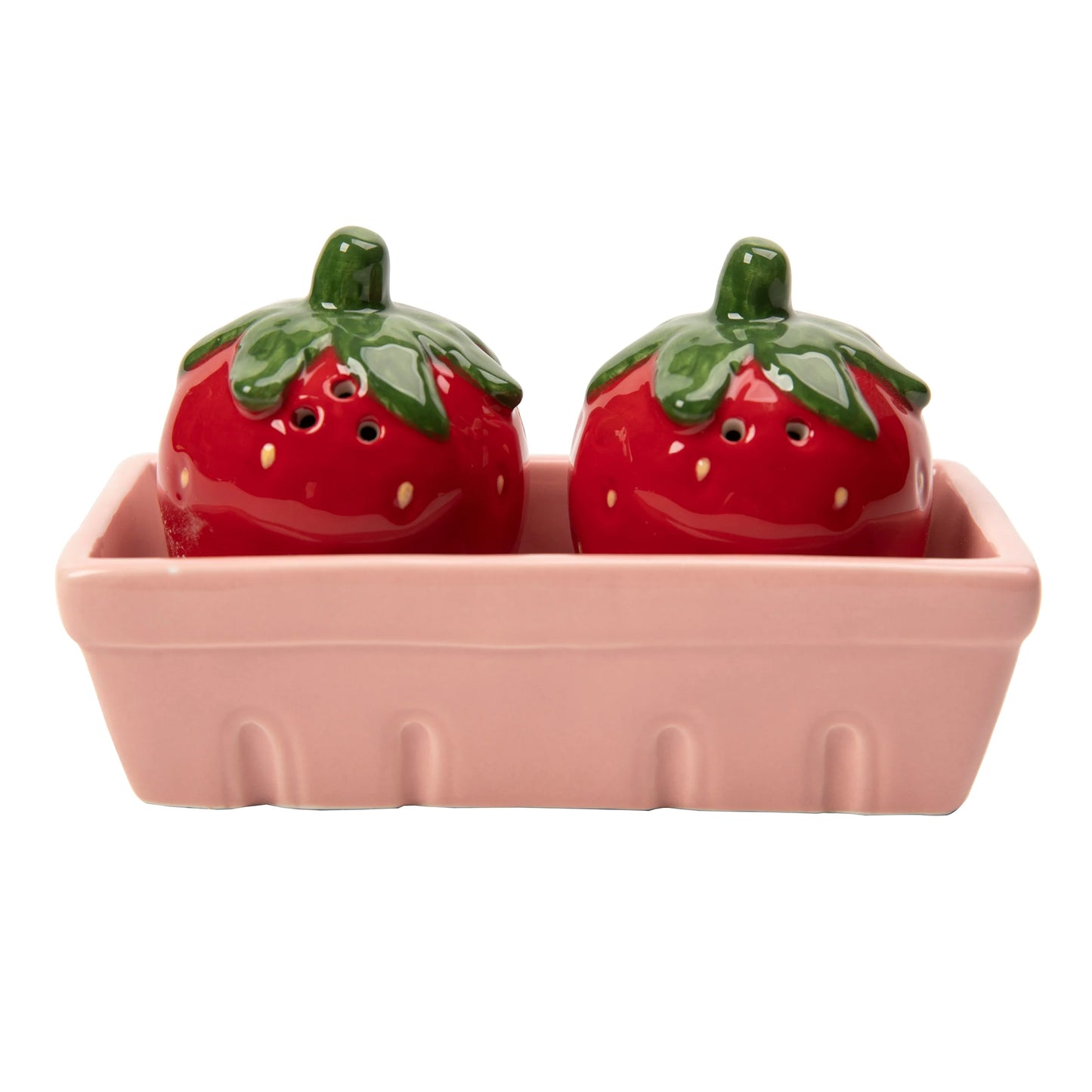 Dolomite Salt and Pepper Shakers Strawberries in Basket