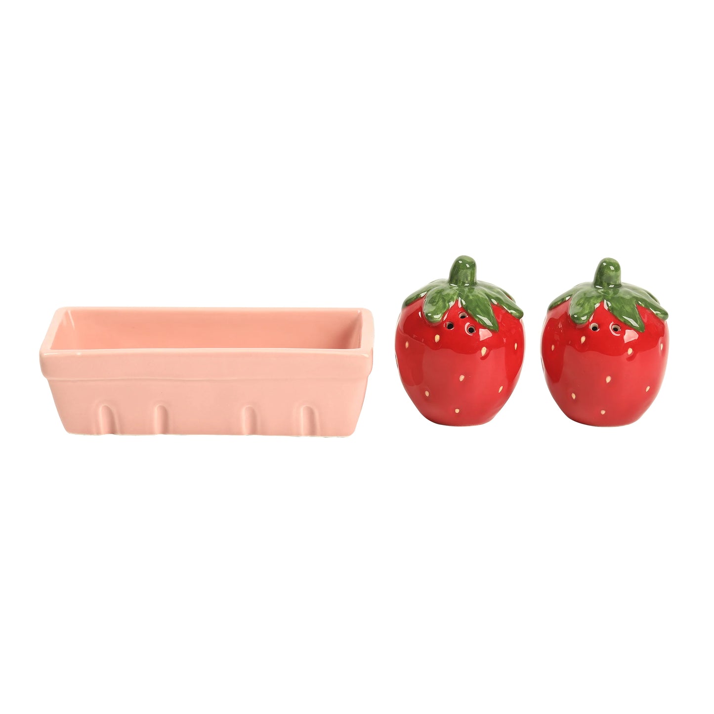 Dolomite Salt and Pepper Shakers Strawberries in Basket