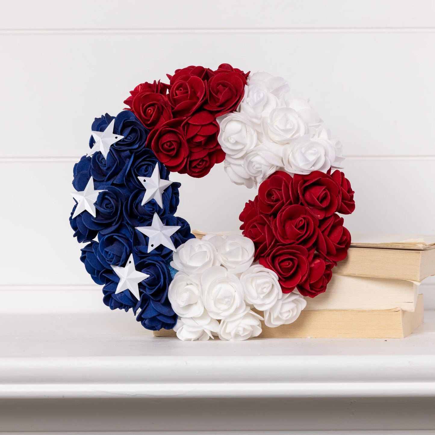Mini Styro Silk Rose Americana Wreath Set Of 2