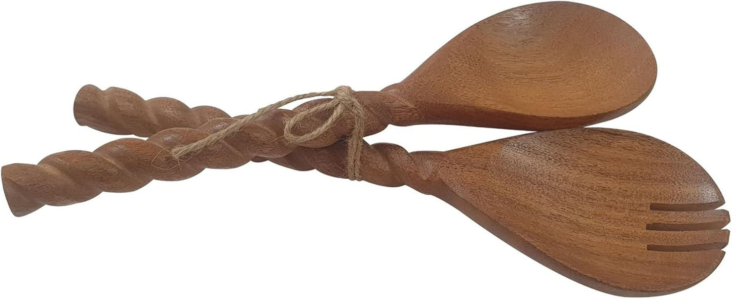 Wooden Twist Serving Utensils Set Of 2