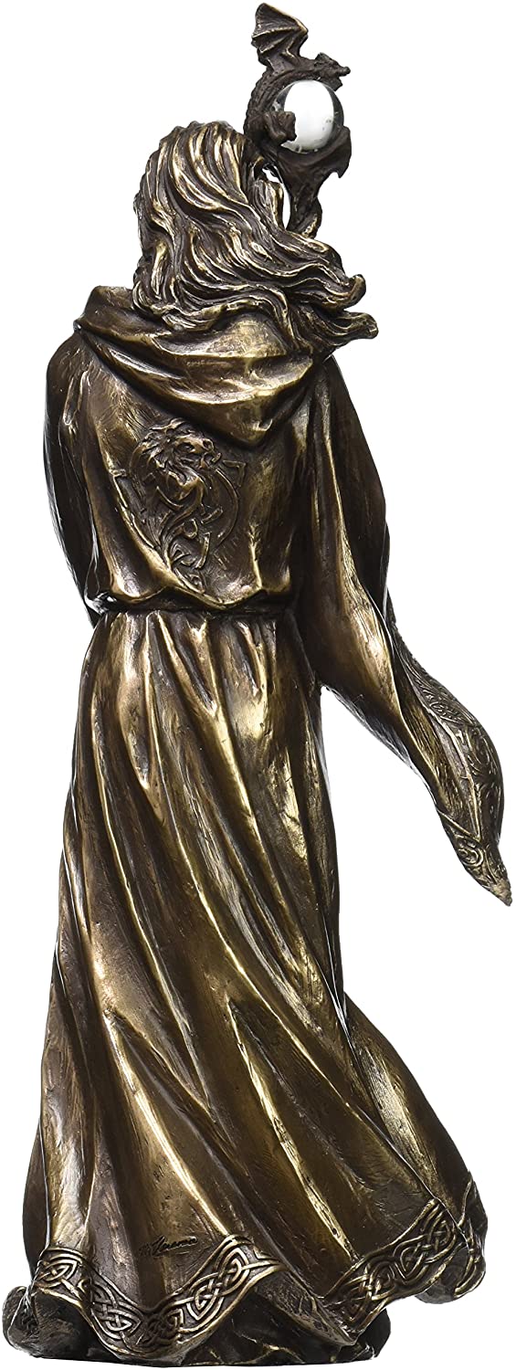 Cold Cast Bronze Handcrafted Merlin Centerpiece Figurine