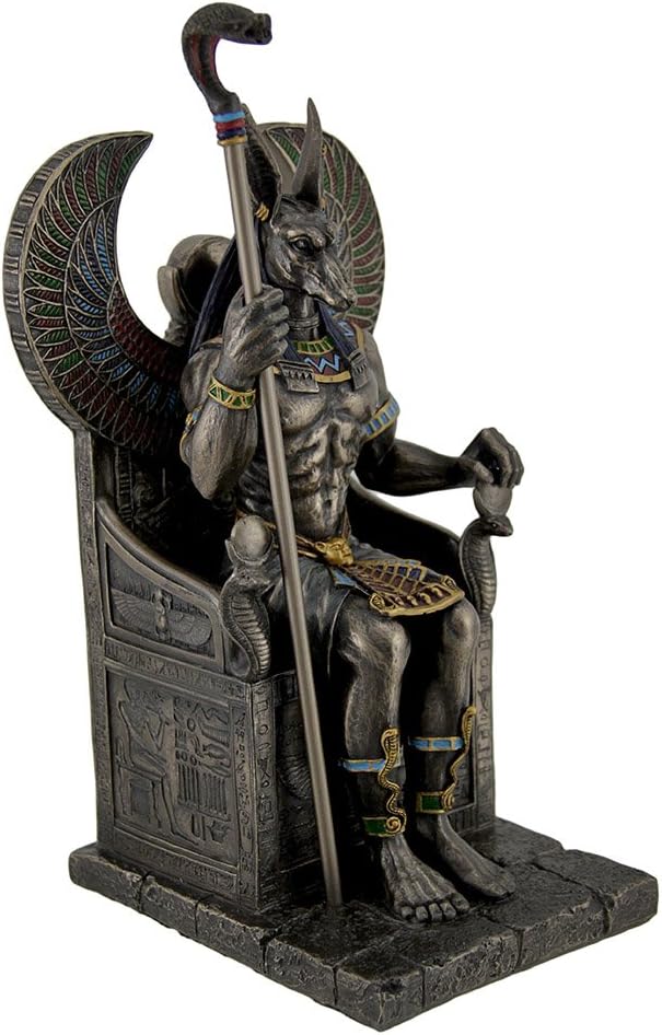 Egyptian God Anubis Sitting In A Throne