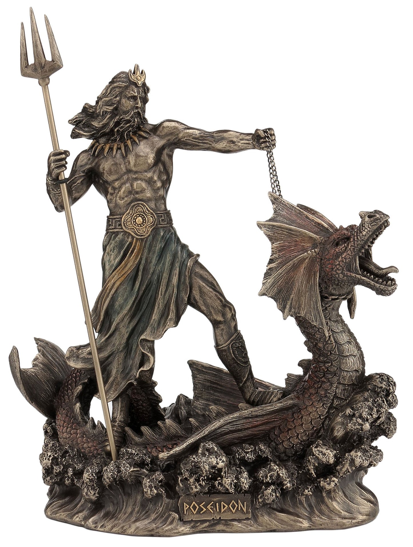 Poseidon With Trident Standing On Hippocampus